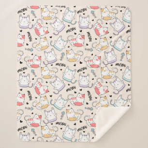 Cute Cats Sherpa Blanket