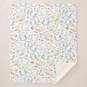 Cute Cats Sherpa Blanket