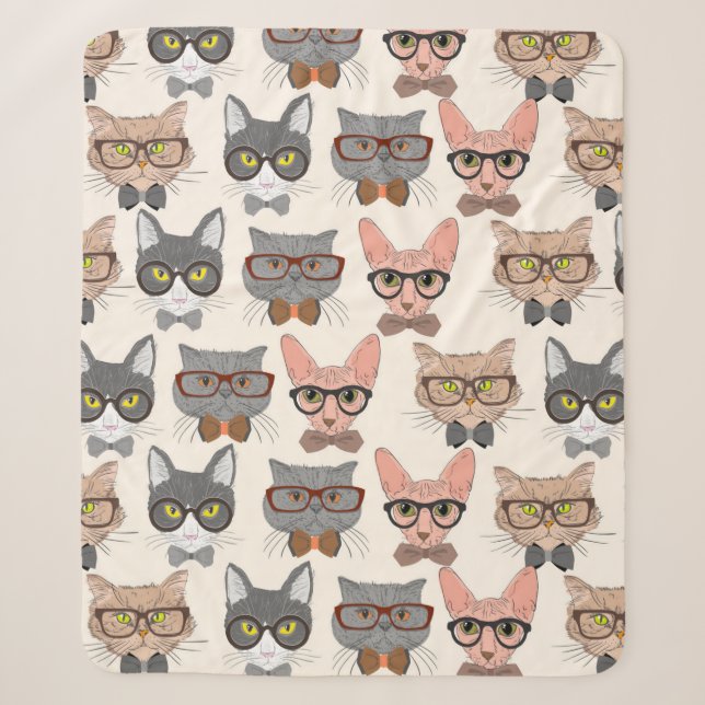 Cute Cats Sherpa Blanket (Front)