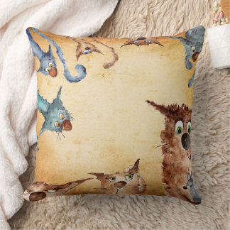 Cute cats throw pillow