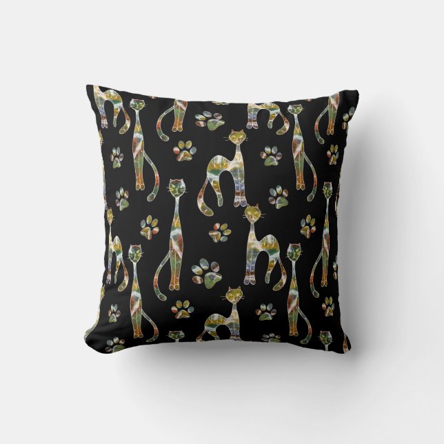 Cute cats throw pillow (Front)