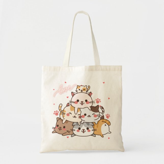 Cute Cats Tote Bag (Front)