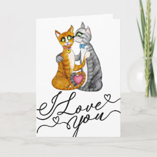 Cute Cats Valentine’s Day I Love You Card