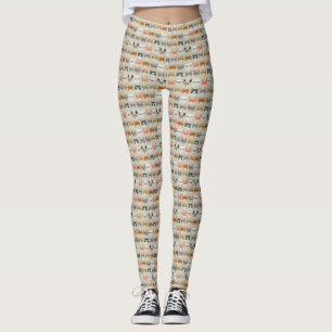 Cute Cats Wearing Glasses Pattern Leggings