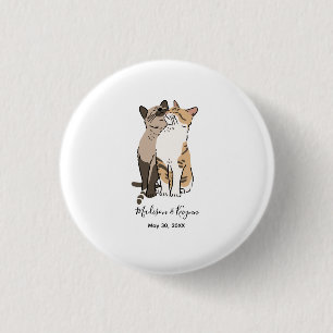 Cute Cats Wedding 1 Inch Round Button