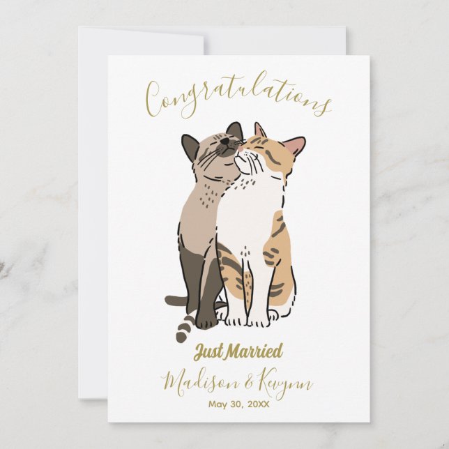 Cute cats wedding card (Front)