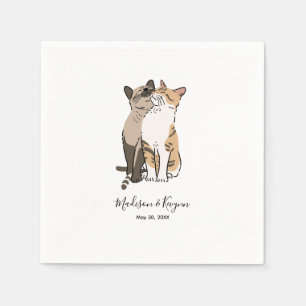 Cute Cats Wedding Napkin