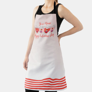 Cute Cats With Hearts, Lesbian Flag Colors Apron