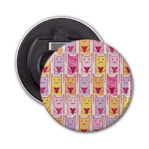 Cute Cats with Loving Hearts Bottle Opener