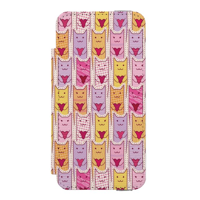 Cute Cats with Loving Hearts Incipio iPhone Wallet Case (Folio Front)