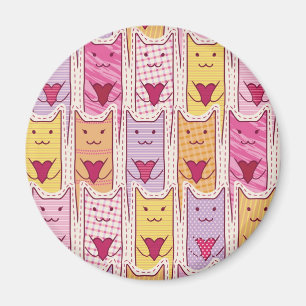 Cute Cats with Loving Hearts Magnet