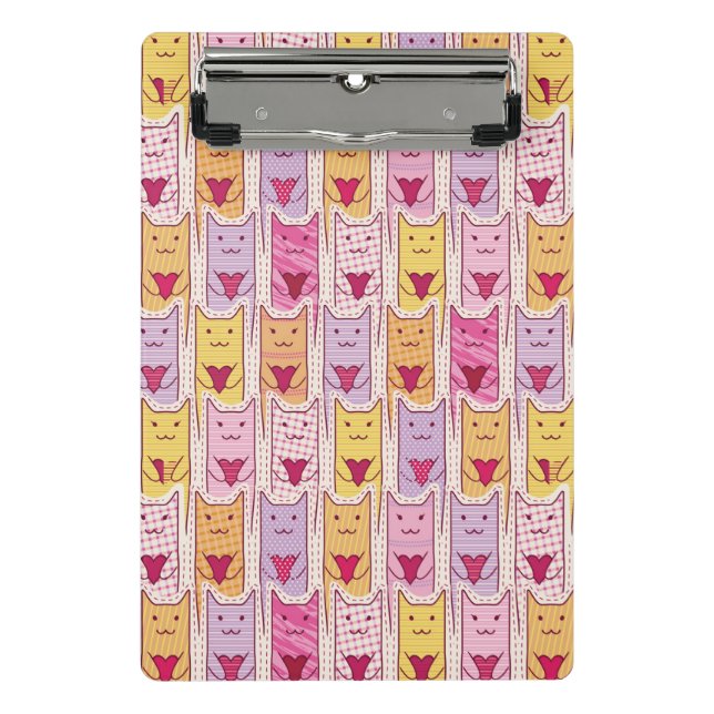 Cute Cats with Loving Hearts Mini Clipboard (Front)