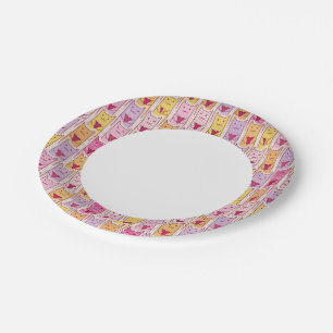 Cute Cats with Loving Hearts Paper Plate