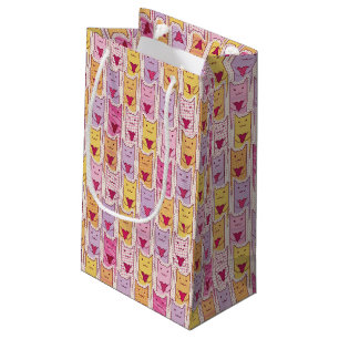 Cute Cats with Loving Hearts Small Gift Bag