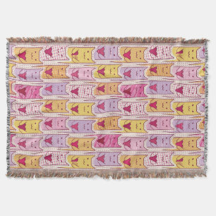 Cute Cats with Loving Hearts Throw Blanket