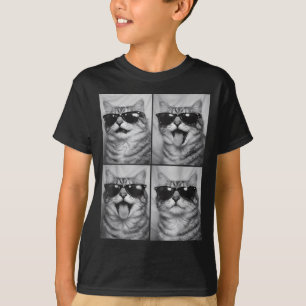 Cute Cats with Sunglasses Cool Cat Animals Photo T-Shirt