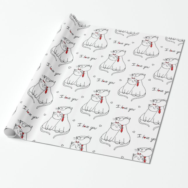 Cute Cats Wrapping Paper (Unrolled)