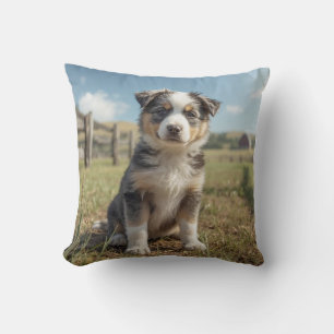 Cute Cattle Dog Throw Pillow