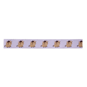 Cute Cattle pattern Satin Ribbon