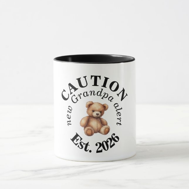 Cute CAUTION new Grandpa alert Mug (Center)