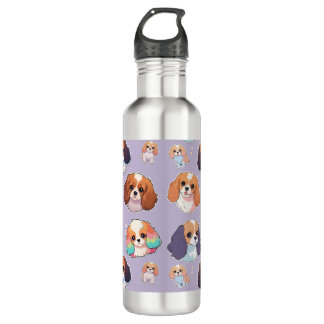Cute Cavalier King Charles Pastel Pattern 710 Ml Water Bottle