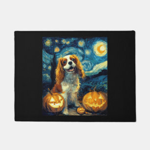 Cute Cavalier King Charles Spaniel Dog Halloween J Doormat