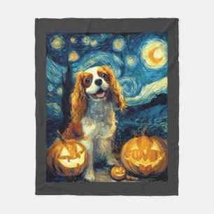 Cute Cavalier King Charles Spaniel Dog Halloween J Fleece Blanket
