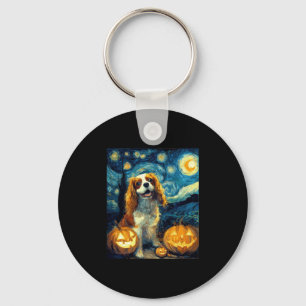 Cute Cavalier King Charles Spaniel Dog Halloween J Keychain