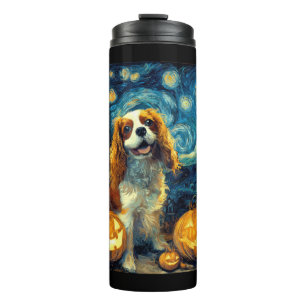 Cute Cavalier King Charles Spaniel Dog Halloween J Thermal Tumbler