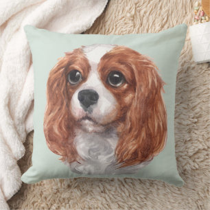 Cute Cavalier King Charles Spaniel Dog Throw Pillow