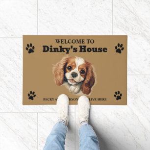 Cute Cavalier King Charles Spaniel Doormat