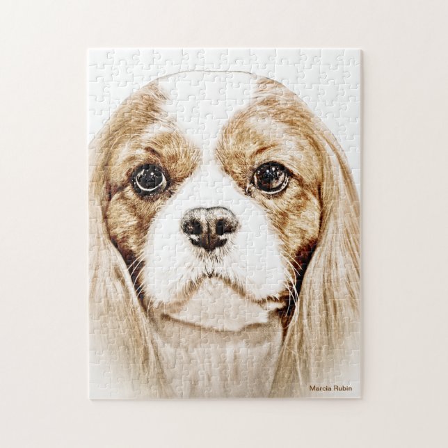 Cute Cavalier King Charles Spaniel Jigsaw Puzzle (Vertical)