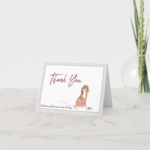 Cute Cavapoo Pet Dog Personalize Bone Ribbon Thank You Card