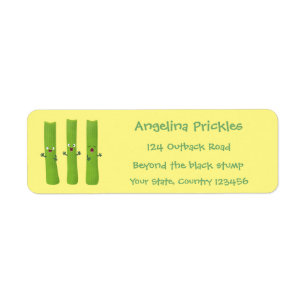 Cute celery sticks trio cartoon vegetables