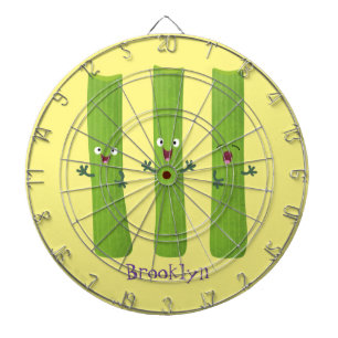 Cute celery sticks trio cartoon vegetables dartboard