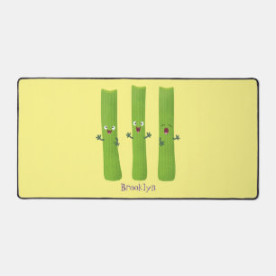 Cute celery sticks trio cartoon vegetables desk mat