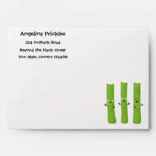 Cute celery sticks trio cartoon vegetables envelope