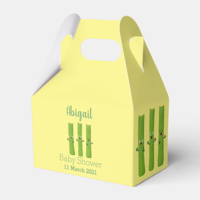 Cute celery sticks trio cartoon vegetables favor box (Front Side)