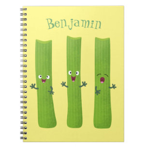 Cute celery sticks trio cartoon vegetables notebook