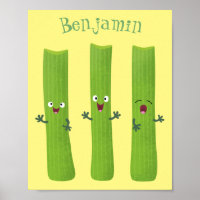 Cute celery sticks trio cartoon vegetables 