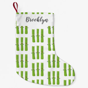Cute celery sticks trio cartoon vegetables small christmas stocking