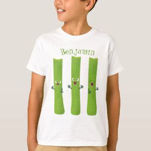 Cute celery sticks trio cartoon vegetables T-Shirt