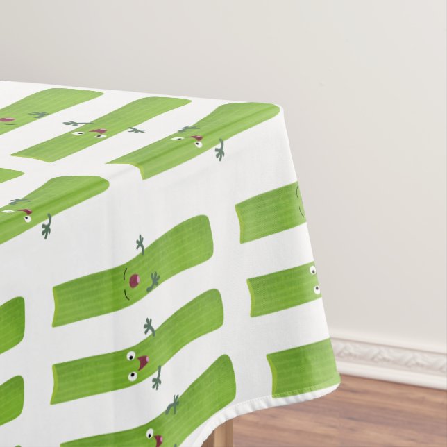 Cute celery sticks trio cartoon vegetables tablecloth (In Situ)
