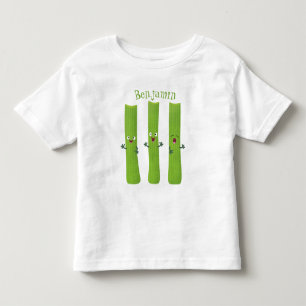 Cute celery sticks trio cartoon vegetables toddler t-shirt