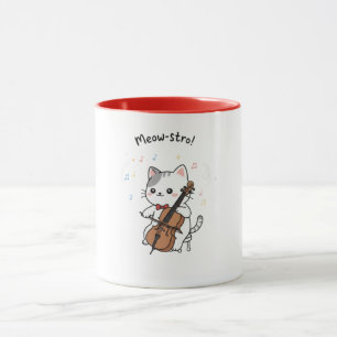 Cute Cello Cat Musician Mug