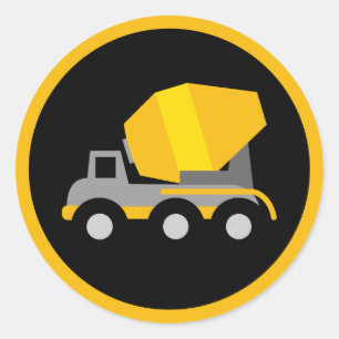 Cute cement mixers construction business classic round sticker