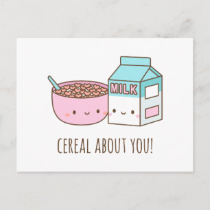 Cute Cereal About You Valentines Day Postcard