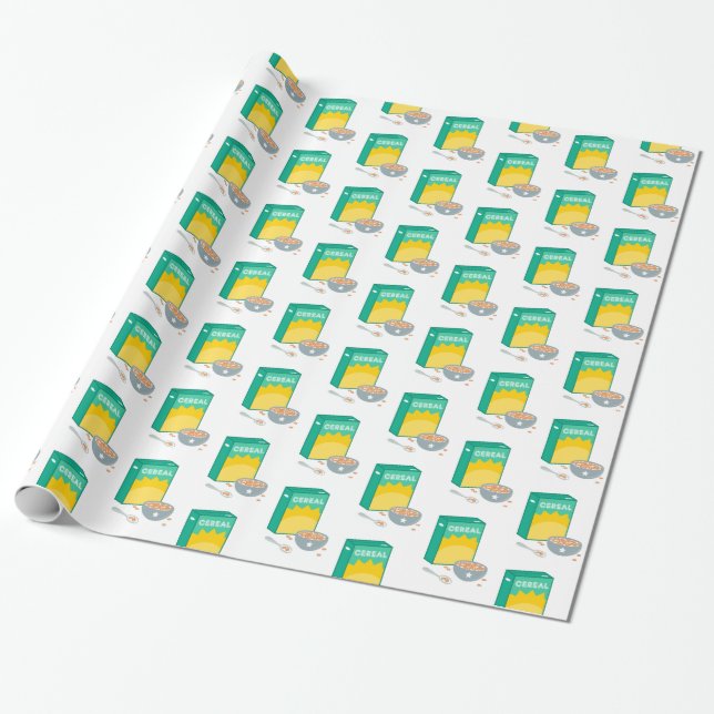 Cute Cereal Pattern Wrapping Paper (Unrolled)
