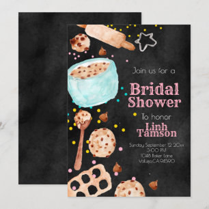 Cute chalkboard baking bridal shower invitation