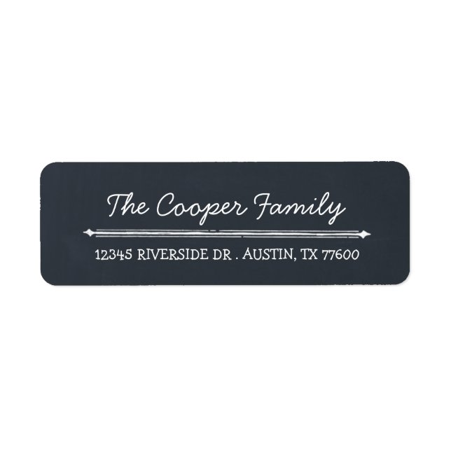 Cute Chalkboard Typography Return Address Label (Front)